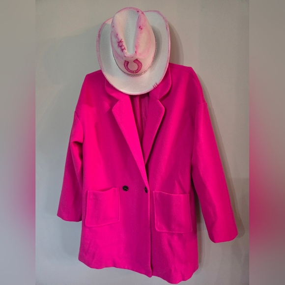 She + Sky MAGENTA Peacoat Size Large - Picture 2 of 10